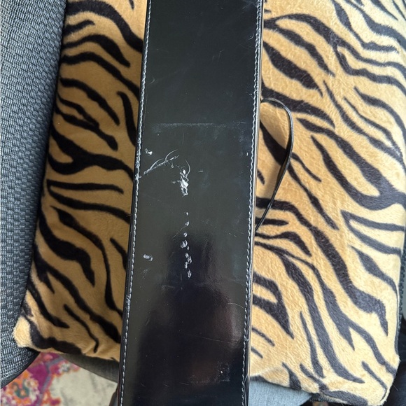 Revamp Pinup Girl Handbag black patent leather and leopard lining Meteor - Picture 7 of 8